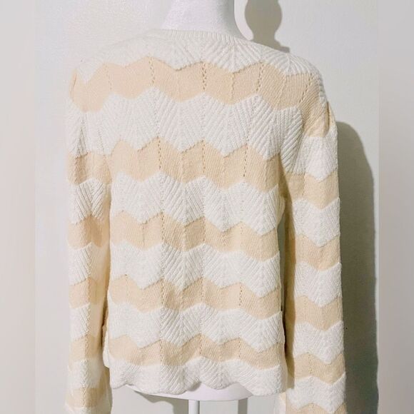 lauren conrad sweater Chevron Pastel crochet Scallop Hem Women’s S - Picture 4 of 8